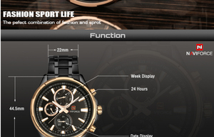นาฬิกา NAVIFORCE 9089 รุ่นยอดนิยม นาฬิกาควอตซ์ทรงกลมสำหรับผู้ชาย แสดงวันและวันที่ เรืองแสง ราคาขายส่ง - Product Image 4