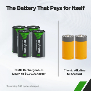 Bevigor Pakket Met Hoge Capaciteit Van 2 D 10000Mah Nimh Batterijen 1.2V R20 Batterij Celgrootte D 1.2V Nimh Oplaadbare D Batterijen - Product Image 2