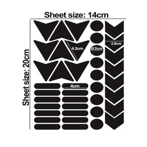 Autocollants adhésifs réfléchissants noirs personnalisés pour vélo, <span class=keywords><strong>moto</strong></span>, <span class=keywords><strong>casque</strong></span> - Product Image 4