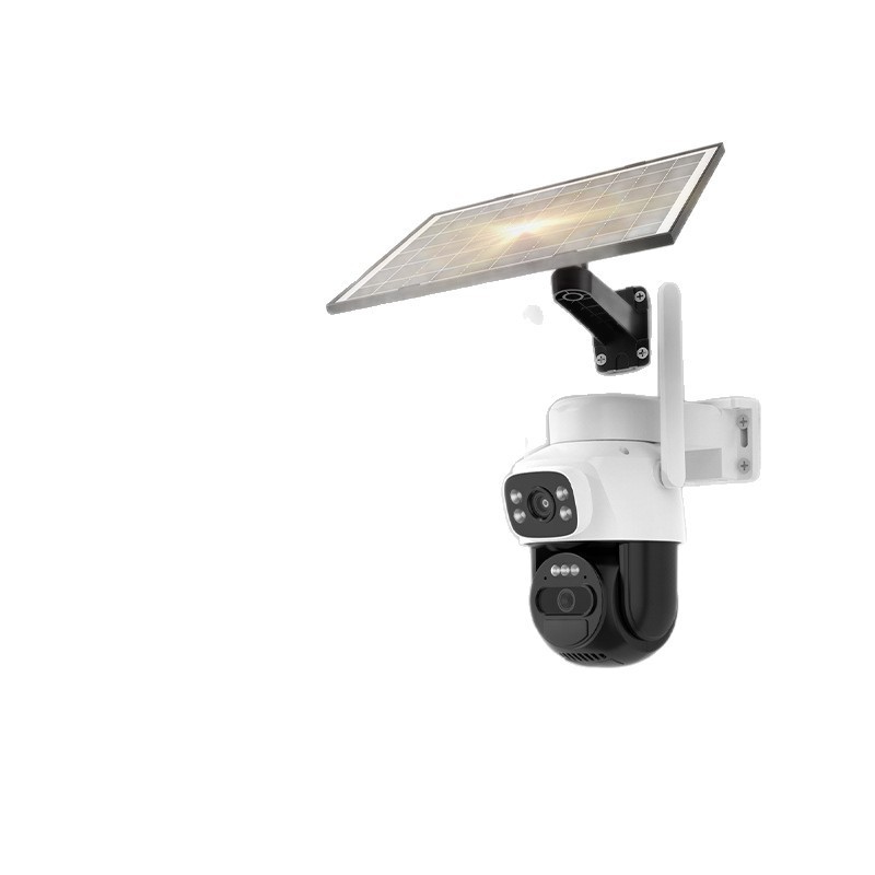 Outdoor Solar Camera 4MP IP66 Waterproof Indoor Outdoor Multi-Lens Dual Screen Security Camera Built-in Battery for Home Yard · image 1