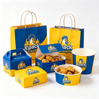 Boîtes d'Emballage Alimentaire à Emporter en Gros Usine Logo Personnalisé Frites Hamburgers Poulet Frit Nuggets Boîtes et Sacs