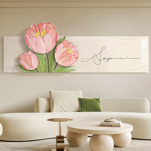 Tulipán creativo arte de lujo decoración del hogar pintura sala de estar sofá Fondo pared LED brillo <span class=keywords><strong>cristal</strong></span> porcelana pintura - Product Image 5