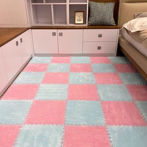 Dalles de moquette emboîtables, tapis en mousse EVA souple, tapis moelleux pour sol, tapis de jeu puzzle pour chambre, 12x12 pouces - Product Image 5