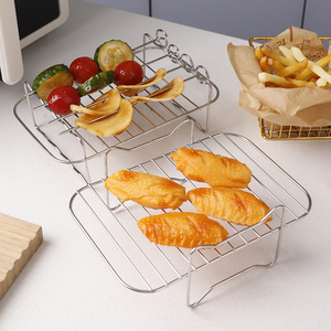 Set di <span class=keywords><strong>Accessori</strong></span> da Cucina, Griglia Rettangolare a Doppio Strato per <span class=keywords><strong>Friggitrice</strong></span> <span class=keywords><strong>ad</strong></span> <span class=keywords><strong>Aria</strong></span> con Quattro Spiedini, Griglia Impilabile per Disidratatore - Product Image 3