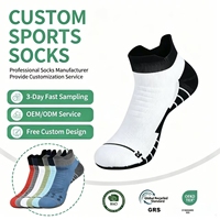 Chaussettes de compression antibactériennes pour hommes, respirantes, antidérapantes, avec semelle en tissu éponge, pour la course à pied