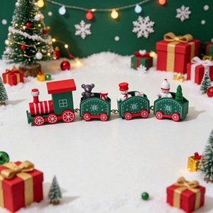 Mini <span class=keywords><strong>Tren</strong></span> Navideño <span class=keywords><strong>de</strong></span> Madera Pintado, Juguete Creativo <span class=keywords><strong>para</strong></span> Niños, Decoración Navideña, Pequeño Regalo <span class=keywords><strong>de</strong></span> <span class=keywords><strong>Navidad</strong></span> - Product Image 5
