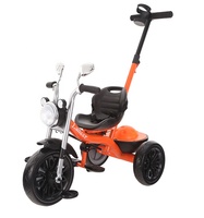 Tricycle pour bébé de 2 ans, avec poignée de poussée, modèle 2021, 3 roues, éclairage LED, tricycle à roulettes, vélo pour enfant, poussette
