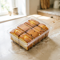 Boîte de présentation de luxe transparente pour pâtisseries, desserts et biscuits, en plastique avec couvercle