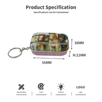Boîte en fer blanc rectangulaire de luxe personnalisée 56*38*21mm avec charnière, mini conteneur de rangement, petite boîte à maquillage ou porte-clés