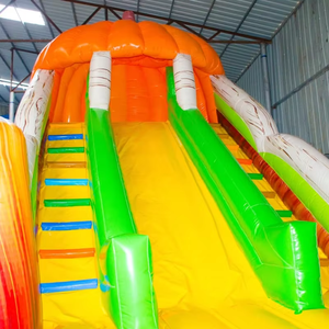 Château gonflable sur le thème de la citrouille d'Halloween avec toboggan et mur d'escalade, équipement de jeu commercial en PVC pour enfants - Product Image 4
