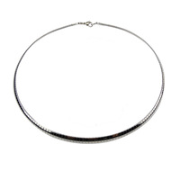 Collier en acier inoxydable ras du cou pour femmes hommes 18 pouces chaîne élégante en argent Omegai tour de large bijoux