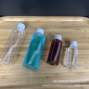 Botellas de Plástico Transparente para Mascotas de 100 ml con Tapas de Rosca Blancas, Forma Cilíndrica, para Envasado de Cosméticos - Product Image 1