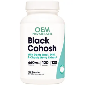 OEM Natural Black Cohosh Menopause Capsules Max Strength Herbal Organic Black Cohosh Root Extract Pills