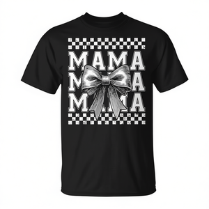 T-shirt Mama Mommy Coquette Bow noir vintage, cadeau pour la fête des mères pour femmes - Product Image 2