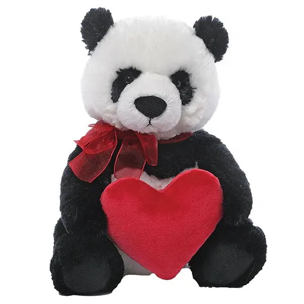 2021 Regalo di Giorno di san valentino del Panda del Giocattolo Con Cuore Rosso Su Ordinazione Farcito Morbido Peluche Giocattolo Panda Teddy Bear