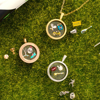 Vente en gros de pendentif de phase en alliage de cuivre style rétro punk avec zircon chaîne clavicule transparente plaquée or pour enfants bricolage