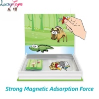 Juguete Educativo DIY para la Primera Infancia, Set Creativo de Animales de 60 Piezas, Libro de Rompecabezas Magnético de Papel, Juegos de Dibujo, Marca Lucky, EN71
