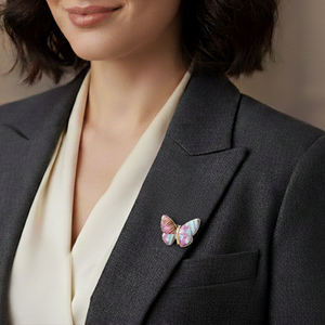 パーティーギフトとして女性と子供のための民族手作りカラフルかわいい蝶合金ブローチ - Product Image 5