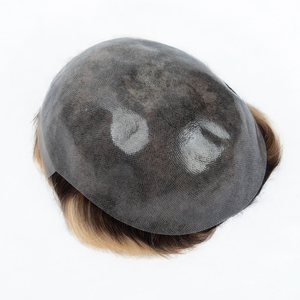 YuanZhen Hair Ultra Thin Skin PU Indian Remy Hair Natural Wave 100% Density <b>Toupee</b> - Product Image 2
