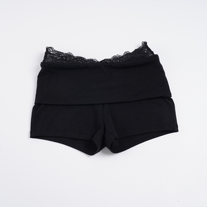 Shorts de sécurité taille haute pour femmes avec dentelle, sans couture, extensibles, style boyshort, avec taille repliable, pour le yoga et la détente - Product Image 6