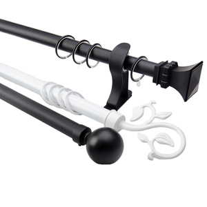 ZSTARR Asta <span class=keywords><strong>per</strong></span> Tende Classica in Lega di Alluminio con Staffa Facile da Installare, Tende <span class=keywords><strong>per</strong></span> Finestre di Alta Qualità con Anelli, Design Semplice - Product Image 1