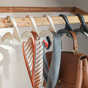 Arche en plastique à un seul niveau organisateur de vêtements cintre pour manteau tissu sac à main chapeau écharpe support de rangement facile à suspendre Installation - Product Image 2