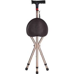 <b>Folding</b> Trekking Cane <b>Stool</b> With Seat 300Lb Capacity Lightweight <b>Portable</b> For Elderly Garden Use - Product Image 5