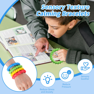 Bracelet sensoriel en silicone pour enfants en gros - Anneau anti-stress souple et élastique à presser - Jouet anti-stress texturé unisexe - Product Image 6