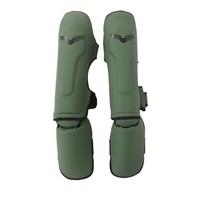 Allfight SG03-1 Protège-tibias MMA Enfant/Adulte Vert en PU Écologique Durable Confortable Protection des tibias pour la pratique de la boxe