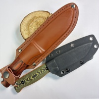Couteau de camping à lame fixe EDC 15002, manche imitation bois OEM pour collection et exposition