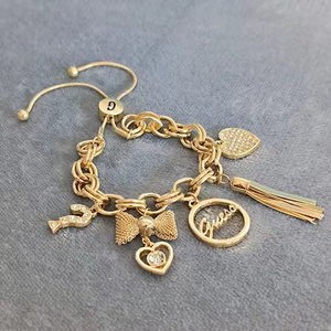 Marchio famoso Designer di gioielli di moda 18K placcato oro lettera diamante Guess a catena bracciale per le donne - Product Image 4
