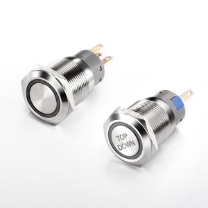 IP65 Stainless Steel 19mm Momentary Latching 1NO 1NC 12V 24V Pin Terminal For Push <b>Button</b> LED Indicator Push <b>Button</b> Switch - Product Image 1