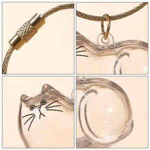 Custom 3d Keyring Transparent Plastic Key <b>Ring</b> Storage for <b>cat</b> and Dog Hair - Product Image 4