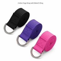 Mehrfach-Geschenkset: Baumwoll-Yoga-Gurte mit D-Ring in verschiedenen Farben für Yoga-Studios und Heimfitness