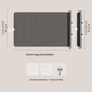 ประตูกั้นสุนัขหนีออกมารั้วสัตว์เลี้ยงพลาสติกแบบพับเก็บได้กันการกระโดดประตูทางเข้าสุนัขปุ่มแผงกั้นออก - Product Image 6