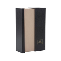 Nuevo diseño Vintage UV vino licor abridor de cartón conjunto Biodegradable caja de papel negro laminación brillante para whisky Vodka Alcohol