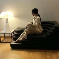 Canapé en cuir italien de luxe léger et minimaliste, design créatif, combinaison modulable, pour salon et magasin de vêtements