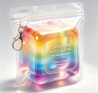 Jouet anti-stress en gel de maltose souple en forme de cube de sucre arc-en-ciel à récupération lente