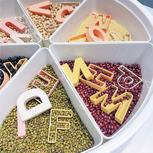 Poubelle Sensorielle Multifonctionnelle <span class=keywords><strong>Montessori</strong></span> pour Enfants avec Couvercle et Fiche de Rangement Amovible pour Plateau Circulaire Sensoriel - Product Image 2