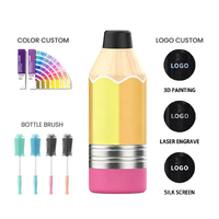 Nouvel ensemble cadeau personnalisé avec logo, bouteilles d'eau isothermes en acier inoxydable 304 en forme de crayon, avec boîte cadeau décorative, pour la fête des enseignants