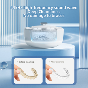 เครื่องทำความสะอาดฟันปลอมแบบอัลตราโซนิคขนาดเล็กพกพาได้มีที่จับเวลา - Product Image 3