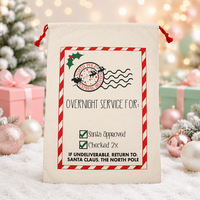 Großer Baumwoll-Weihnachtsmann-Sack mit Kordelzug, Weihnachtsgeschenkbeutel, Individueller Weihnachtsgeschenk-Aufbewahrungsbeutel für Kinder, Feiertagsdekoration