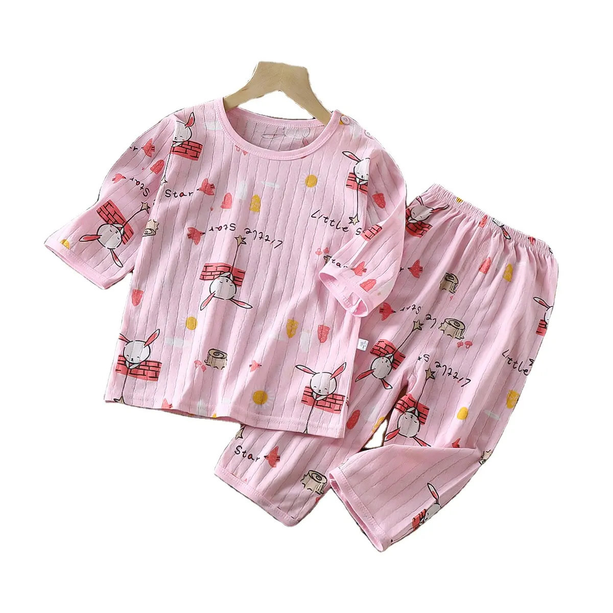 Pijamas infantis para meninos e meninas, pijamas de alta qualidade, roupas infantis de pano para bebês, conjuntos de pijamas infantis