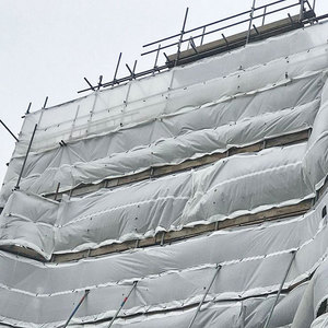Feuille de protection de chantier transparente, écologique et coupe-vent en PE, poids moyen, pour la protection des bâtiments en extérieur - Product Image 2