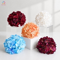 Kepala Bunga Hydrangea Kain Buatan untuk Dekorasi Pernikahan, Rangkaian Bunga, Pesta Rumah, dan Acara