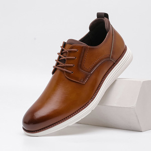 Chaussures Oxford en cuir véritable pour homme, style italien, qualité luxueuse, chaussures habillées formelles, fabrication artisanale, légères, chaussures de mariage d'automne - Product Image 4