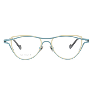 7758 todo titanio moda de lujo en forma de gato Marco de gafas ópticas nuevo patrón sólido grande siete colores personalidad única ojo de gato - Product Image 5