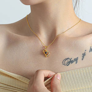 [Cobre] collar de proyección de diamantes de joyería de corazón <span class=keywords><strong>con</strong></span> <span class=keywords><strong>foto</strong></span> personalizada en el interior, <span class=keywords><strong>colgante</strong></span> de imagen oculta personalizado romántico - Product Image 2