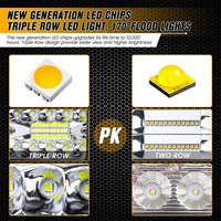 Barre lumineuse LED carrée de 4 pouces 60W 12V 24V 6000K, barre lumineuse de travail LED automobile avec faisceau spot et diffuseur