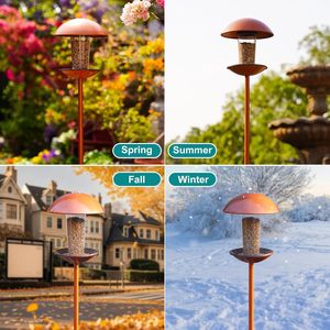 Suporte para Alimentador de Pássaros JH-Mech para Pássaros Selvagens Pequenos, Perfeito para Decorações de Jardim e Pátio, Alimentador de Pássaros Metálico para Exterior com Poste - Product Image 1